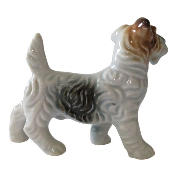 Vintage Porcelain Terrier Figure Japan Dog Wired Haired Kerry Blue Airedale. - Picture 9 of 16